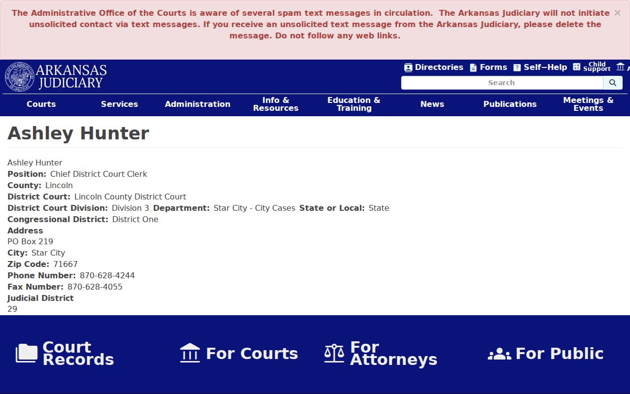 Star City warrant search district clerk contact