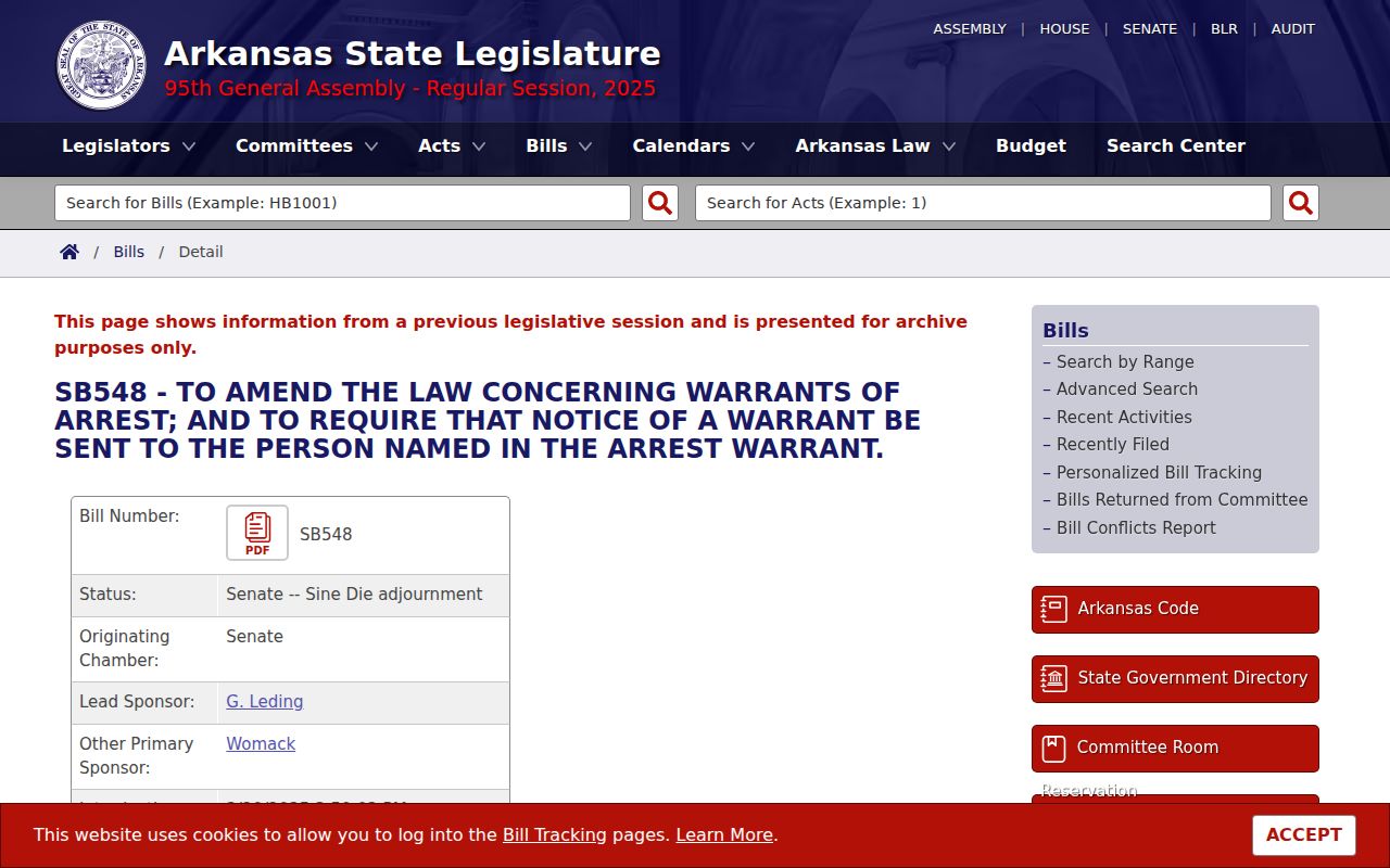 Proposed Arkansas warrant notice reform relevant to Lincoln County municipal warrants